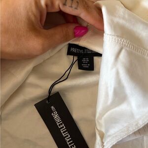 PrettyLittleThing White Tee with Branded Tag